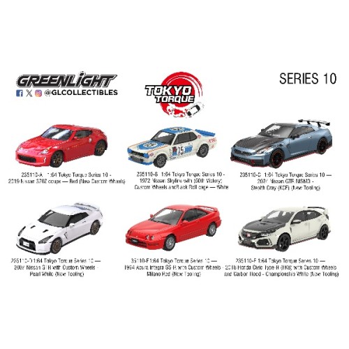 GL235110 - 1/64 TOKYO TORQUE SERIES 10 - (6 CAR SET) 6 PCS ASSORTMENT