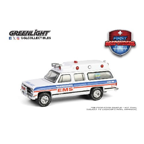 GL67060-B - 1/64 FIRST RESPONDERS SERIES 2 - 1991 CHEVROLET SURBURBAN AMBULANCE - GLACIER COUNTY EMS - CUT BANK, MONTANA