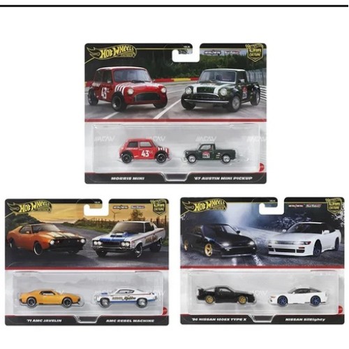 MHWHBL96-939Q - X8 1/64 HOTWHEELS PREMIUM 2 PACK ASST MHWHBL96-939Q - X8 1/64 HOTWHEELS PREMIUM 2 PACK ASST