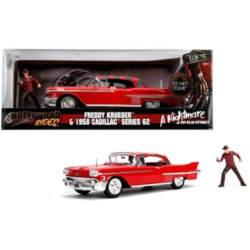 JAD31102 - 1/24 1958 CADILLAC SERIES 62 WITH FREDDY KRUEGER FIGURE A NIGHTMARE ON ELM STREET