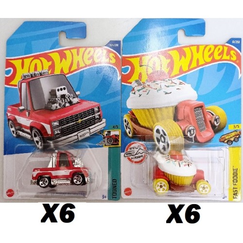 X12 HOTWHEELS TOONED AND FAST FOODIE ASSORTMENT