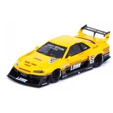 IN64RER34YL - 1/64 RESIN NISSAN SKYLINE LBWK (ER34) SUPER SILHOUETTE, YELLOW/BLACK
