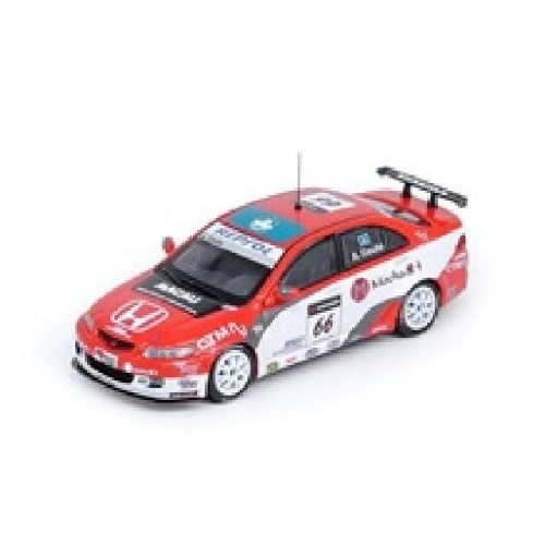 IN64CL7MGPAC - 1/64 2008 HONDA ACCORD EURO-R CL7 N TECHNOLOGY NO.66 ANDRE COUTO MACAU WORLD TOURING CAR CHAMPIONSHIP, RED/WHITE