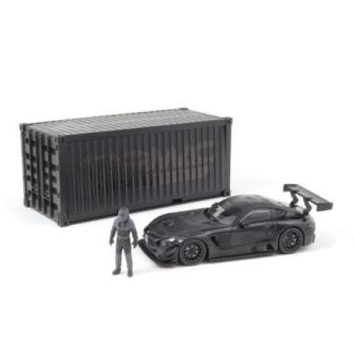TCT640084A3B - 1/64 2018 MERCEDES AMG GT3 NO.3 WITH CONTAINER AND FIGURE, BLACK