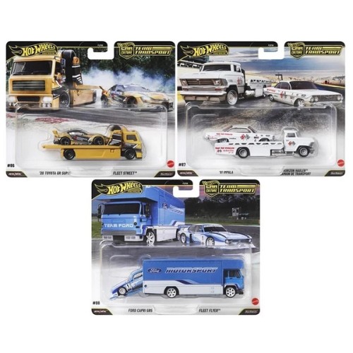 MHWFLF56-957J - X4 HOTWHEELS TEAM TRANSPORTERS ASSORTMENT 2026 SET J