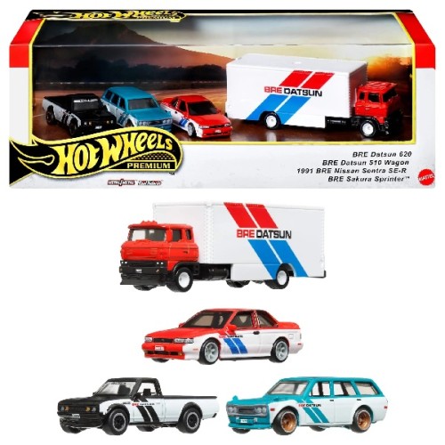 MHWGMH39-9C6U - 1/64 HOTWHEELS PREMIUM COLLECTION BRE DATSUN (IMPORTER LABELS ON PRODUCT)