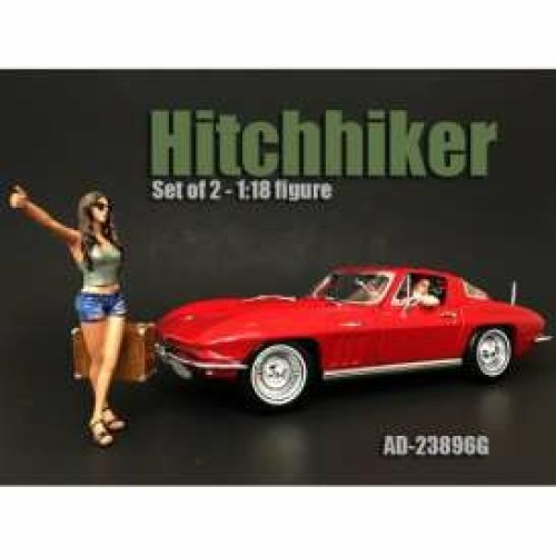 AD23896G - 1/18 HITCHHIKER SET. SET INCLUDE 1X DRIVER AND 1X HITCHHIKING GIRL.