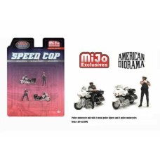 AD64530MJ - 1/64 SPEED COP POLICE MOTORCYCLES, DIECAST FIGURES