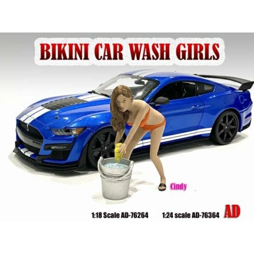 AD76264 - 1/18 BIKINI CAR WASH GIRL CINDY WITH WATER BUCKET