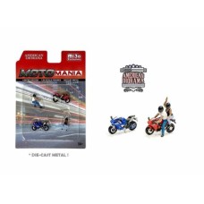 AD76486 - 1/64 MOTO MANIA FIGURE SET INCLUDING 2 1/64 BIKES
