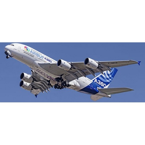 AV4377 - 1/400 F-WWOW AIRBUS INDUSTRIE AIRBUS A380 50 YEARS PIONEERING PROGRESS WITH METAL STAND DETACHABLE GEAR