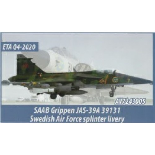 AV7243005 - 1/72 SAAB GRIPEN JAS-39A 39131 SWEDISH AIR FORCE SPLINTER MARKINGS