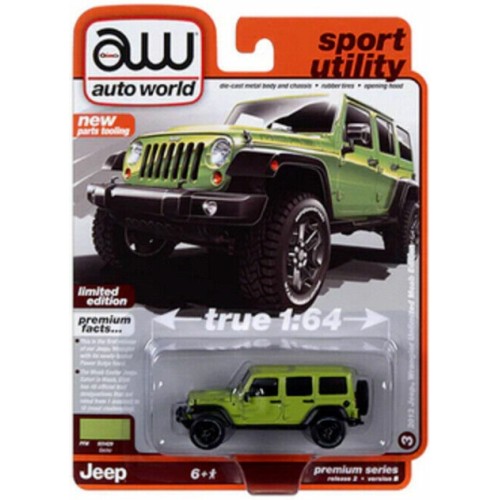 AW64402B-3 - 1/64 2013 JEEP WRANGLER UNLIMITED MOAB EDITION GECKO GREEN