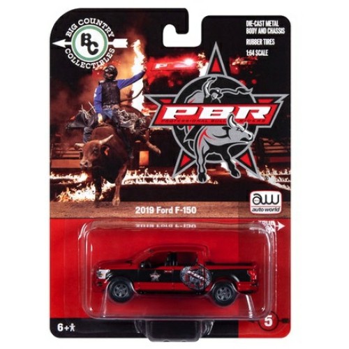 AWBC001-5 - 1/64 BCC PBR 2019 FORD F-150 RED AND BLACK W/PBR GRAPHICS
