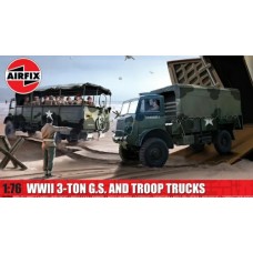 AX03306A - 1/76 WWII 3-TON 4X4 GENERAL SERVICE TROOP TRUCKS (PLASTIC KIT)