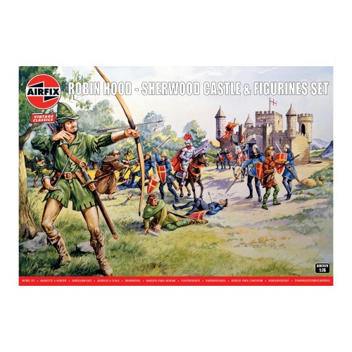 AX06702V - 1/76 ROBIN HOOD - SHERWOOD CASTLE AND FIGURINES SET (PLASTIC KIT)