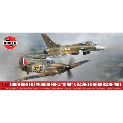 AX40002 - 1/72 TWIN PACK - EUROFIGHTER TYPHOON FGR.4 (GINA) AND HAWKER HURRICANE MK.I (PLASTIC KIT)