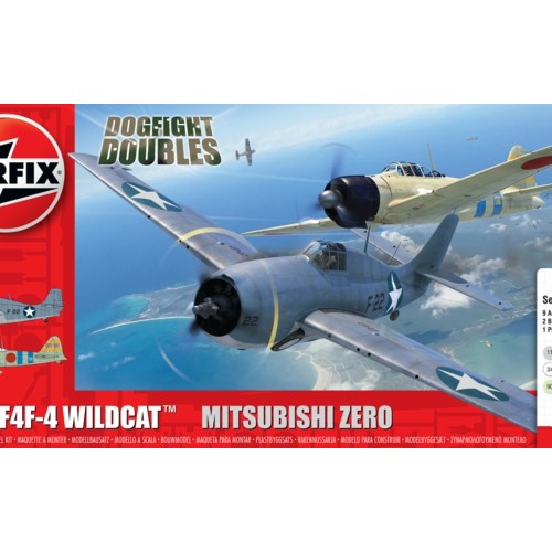 AX50184 - 1/72 GRUMMAN F-4F4 WILDCAT AND MITSUBISHI ZERO DOGFIGHT DOUBLE (PLASTIC KIT)