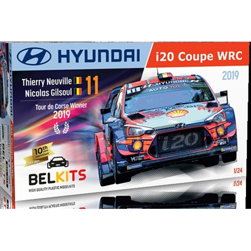 BEL014 - 1/24 HYUNDAI I20 COUPE WRC 2019 NEUVILLE (PLASTIC KIT)