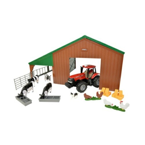BF47019 - FARM BUILDING SET WITH CASE TRACTOR