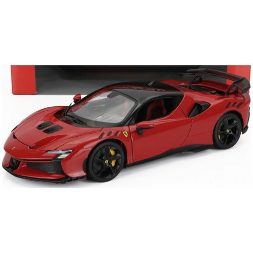 BG16020-NERO - 1/18 FERRARI SF90 XX STRADALE 2024 ROSSO CORSA NERO RED/BLACK SPECIAL LTD ED - RED SEATS