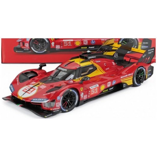 BG16305-51 - 1/18 FERRARI 499P 3.0L TURBO V6 AF CORSE NO.51 - 3RD 24H LE MANS 2024 PIER GUIDI/CALADO/A