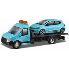 BG31401 - 1/43 RENAULT CLIO AND FLATBED TRANSPORTER - BLUE