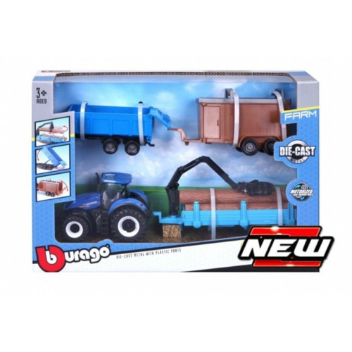BG31668N - 10CM NEW HOLLAND T7.315 MOTORIZED W/TIPPING TRAILER/LIVESTOCK TRAILER/TREE FORWARDER