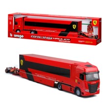 BG36867 - 1/43 FERRARI IVECO S-WAY 570 RACING TRANSPORTER WITH W/ F1 SF-24 NO.16 LECLERC