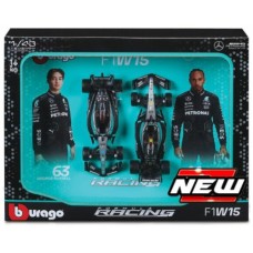 BG38115 - 1/43 MERCEDES BENZ AMG PETRONAS F1 W15 NO.44 HAMILTON AND NO.63 RUSSELL 2024 2 CAR SET