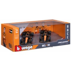 BG38202 - 1/43 MCLAREN MCL 38 NO.4 LANDO NORRIS AND NO.81 OSCAR PIASTRI 2024 2 CAR SET