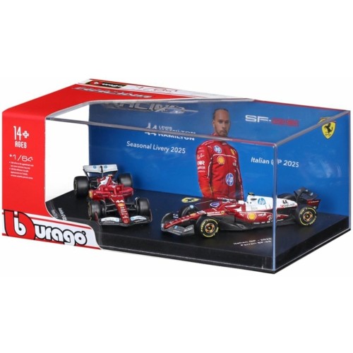 BG56807 - 1/64 FERRARI F1 - PREMIUM NO.16 CHARLES LECLERC - NO.44 LEWIS HAMILTON - 2 PACK