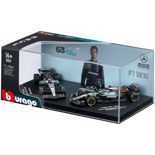 BG58020 - 1/64 MERCEDES AMG PETRONAS F1 - PREMIUM NO.63 GEORGE RUSSELL - NO.12 KIMI ANTONELLI - 2 PACK