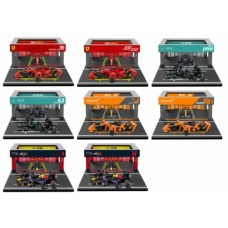 BGPITSET01 - 1/43 PITBOX SET FERRARI/RED BULL/MERCEDES MCLAREN 2024 8 PIT PASS SET