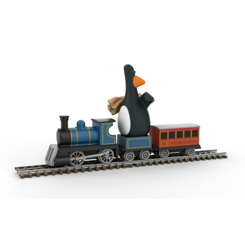CC80602 - FTB WALLACE AND GROMIT - THE WRONG TROUSERS - FEATHERS MCGRAW AND LOCOMOTIVE