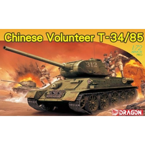 DK7668 - 1/72 CHINESE VOLUNTEER T-34/85 (PLASTIC KIT)