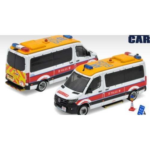 ECMB21SPR1901 - 1/64 19 MERCEDES - BENZ SPRINTER HK POLICE CAR (AM 6105)