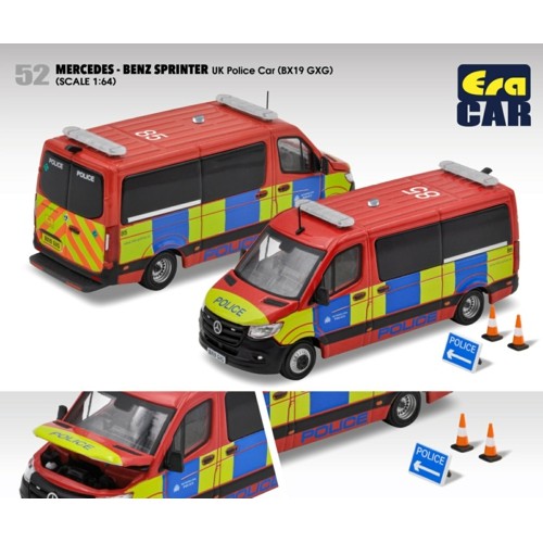 ECMB22SPR5201 - 1/64 52 MERCEDES BENZ SPRINTER UK POLICE CAR (BX19 CXG)
