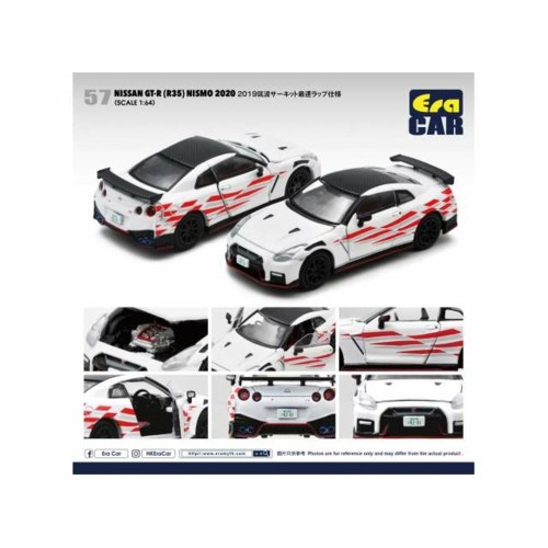 ECNS21GTRRN57 - 1/64 57 NISSAN GT-R (R35) NISMO 2020 WHITE RED 1ST SPECIAL EDITION