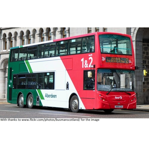 EIGUKD76004 - 1/76 DENNIS TRIDENT E500 - FIRST BUS ABERDEEN - 1 AND 2 ROUTE PROMOTION - ROUTE 2 ASHWOOD VIA BRIDGE OF DEE, FLEET 38218 - REGISTRATION SNO9CCV EIGUKD76004 - 1/76 DENNIS TRIDENT E500 - FIRST BUS ABERDEEN - 1 AND 2 ROUTE PROMOTION - ROUTE 2 ASHWOOD VIA BRIDGE OF DEE, FLEET 38218 - REGISTRATION SNO9CCV
