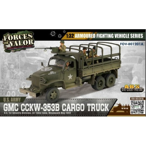 FOV801201A - 1/32 GMC CCKW-353B CARGO TRUCK - US 1ST INFANTRY DIVISION - LST SHIP RAMP, WEYMOUTH MAY 1944 - CANOPY CANVAS VERSION
