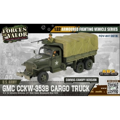FOV801201B - 1/32 GMC CCKW-353B CARGO TRUCK - US 1ST INFANTRY DIVISION - LST SHIP RAMP, WEYMOUTH MAY 1944 - CANOPY CANVAS VERSION