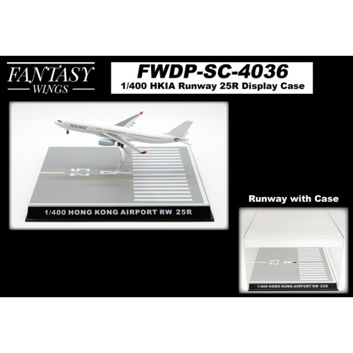 FWDP-SC-4036 - 1/400 HONG KONG RUNWAY 25R DISPLAY CASE