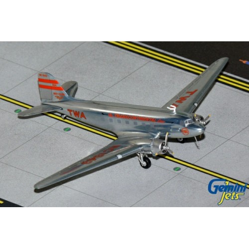 G2TWA314 - 1/200 TWA (TRANSCONTINENTAL AND WESTERN AIR) DC-3 NC1943 (POLISHED)