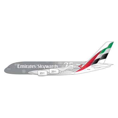 G2UAE1494 - 1/200 EMIRATES A380 A6-EUE SKYWARDS 25 YEAR ANNIVERSARY LIVERY