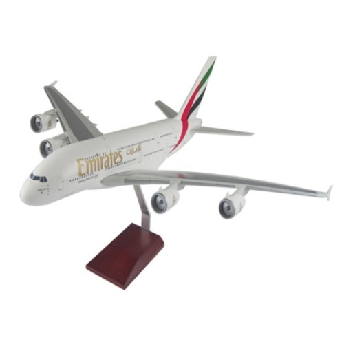 GDUAE009 - 1/100 A380 EMIRATES A6-EEG RESIN MODEL WITH WOODEN STAND