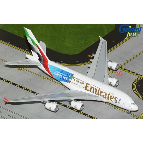 GJUAE2242 - 1/400 EMIRATES A380 A6-EOE RUGBY WORLD CUP 2023