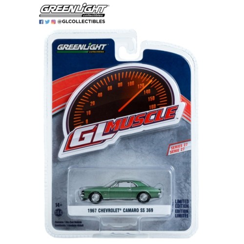 GL13320-A - 1/64 GREENLIGHT MUSCLE SERIES 27 1967 CHEVROLET CAMARO SS 369 MOUNTAIN GREEN