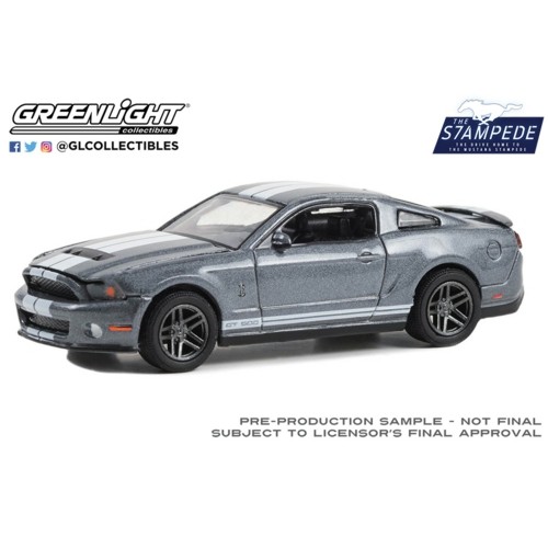 GL13340-D - 1/64 THE DRIVE HOME TO THE MUSTANG STAMPEDE - 2010 SHELBY GT500 - STERLING GREY METALLIC WITH WHITE STRIPES SOLID PACK