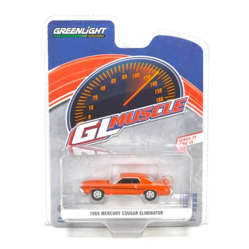 GL13350-A - 1/64 GREENLIGHT MUSCLE SERIES 28 - 1969 MERCURY COUGAR ELIMINATOR - COMPETITION ORANGE SOLID PACK